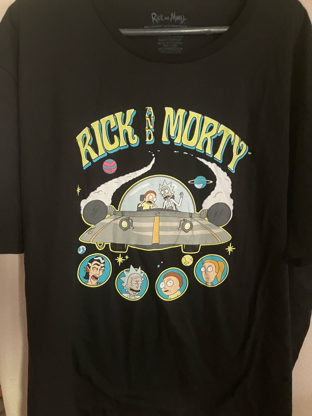 Rick and Morty Men's Black Graphic Tee - Short Sleeve Cartoon Network 3X New